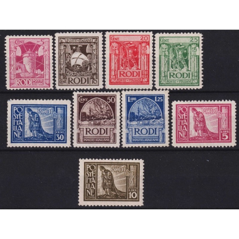 COLONIE EGEO 1929 PITTORICA DENT.11 9 VALORI G.I MNH** CERT.  | Fil...