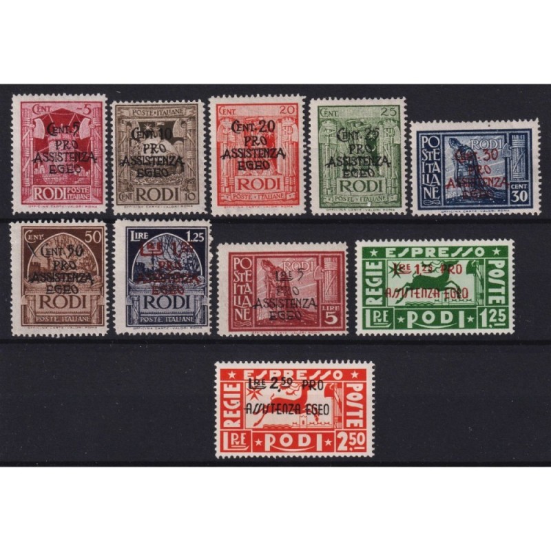 OCCUPAZIONE TEDESCA EGEO 1943 PRO ASSISTENZA EGEO 10 V. G.I MNH** /...