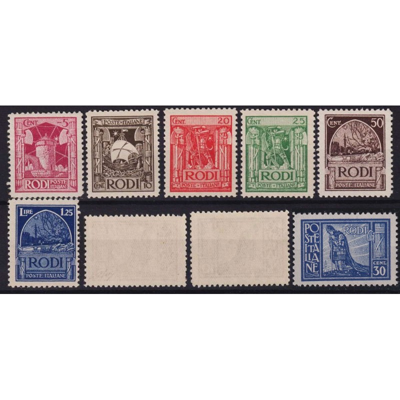 COLONIE EGEO 1929 PITTORICA DENT. 11 RODI 9 VALORI G.I MNH** CERT. ...