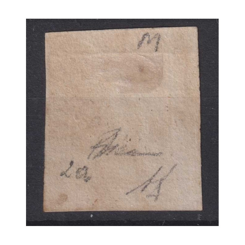 SICILIA 1859 ½ MEZZO GRANO ARANCIO II TAV. NAPOLI N.2a US. 2 CERT. ...