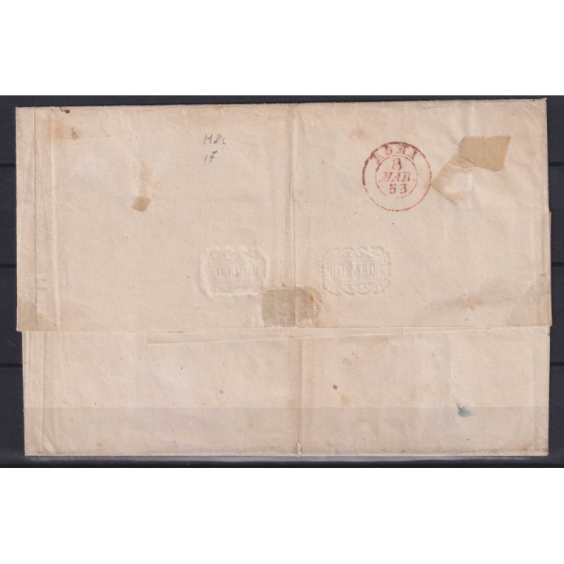 TOSCANA 1851 4 CRAZIE VERDE AZZURRO SU AZZURRO N.6a US. SU BUSTA CE...