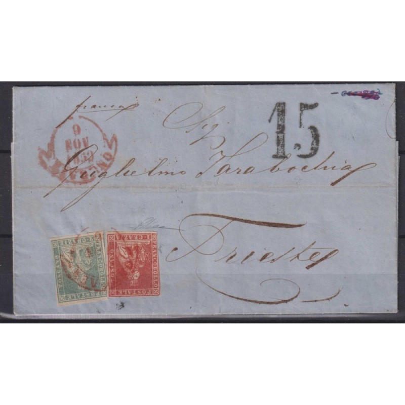 TOSCANA 1851 1 CRAZIA CARMINIO BRUNO SU GRIGIO N.4e 6 V. US. SU BUS...