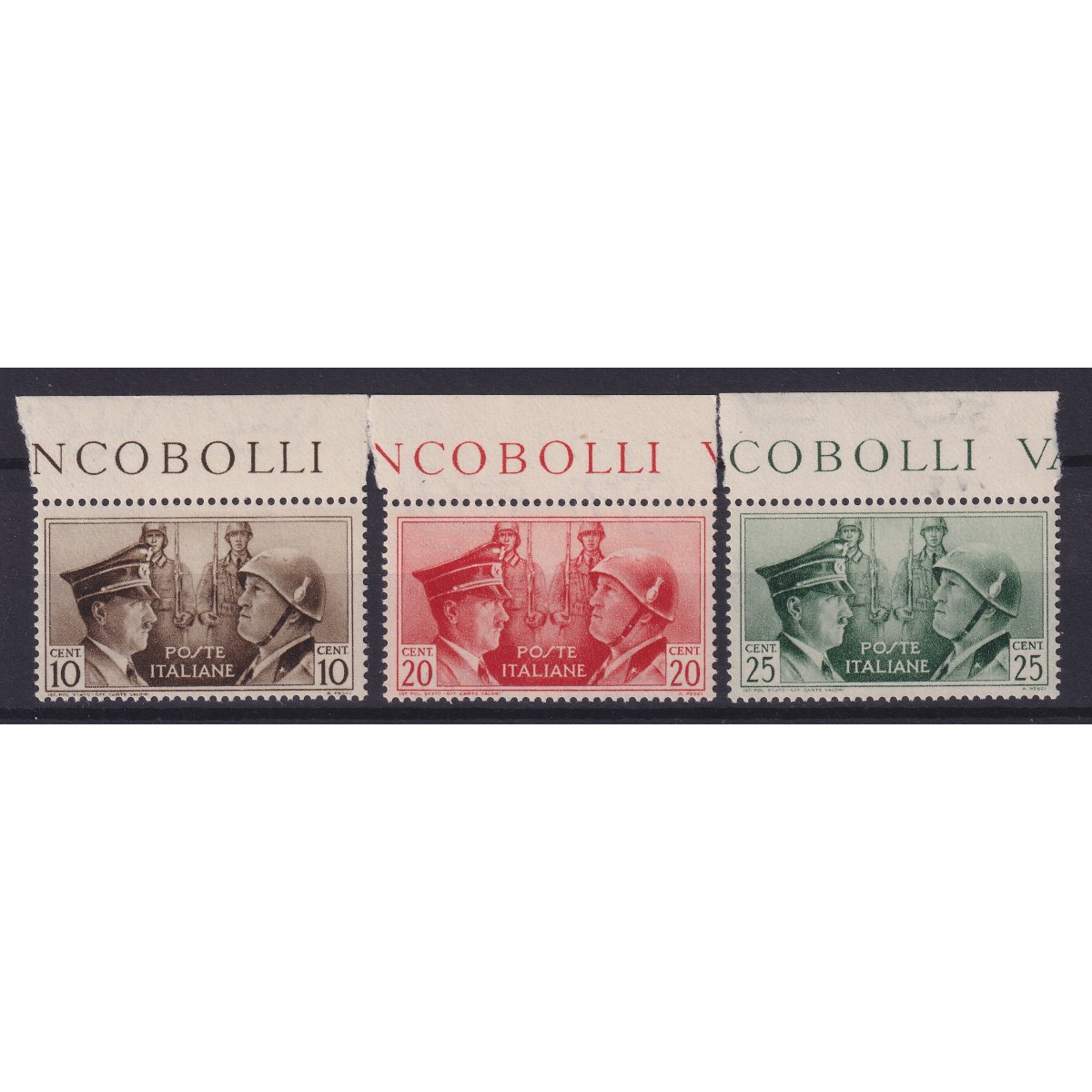 REGNO D'ITALIA 1941 FRATELLANZA D'ARMI NON EMESSI 3 V. G.I MNH** |... REGNO D'ITALIA 1941 FRATELLANZA D'ARMI NON EMESSI 3 V. G.I MNH** |...