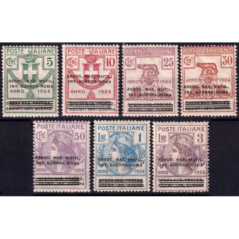 REGNO 1924 PARASTATALI ASSOC. NAZ. MULTIL. INV. GUERRA ROMA 7 V. G....