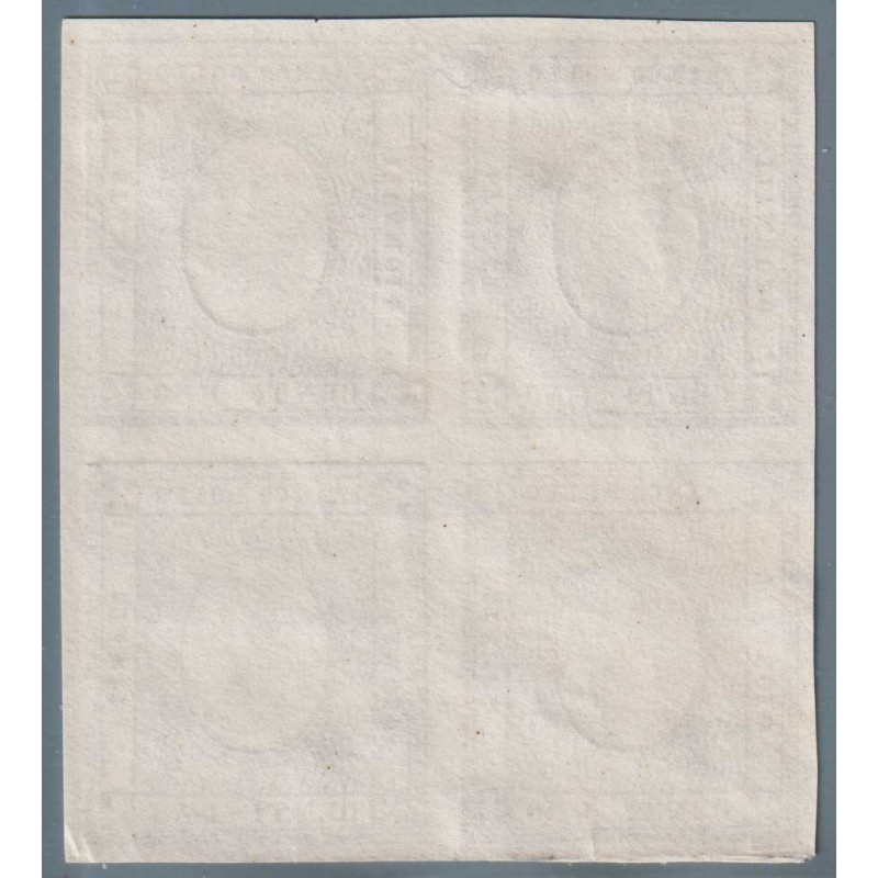 1861 SARDEGNA PER STAMPATI 1c. SENZA CIFRA AL CENTRO QUARTINA G.I. ...