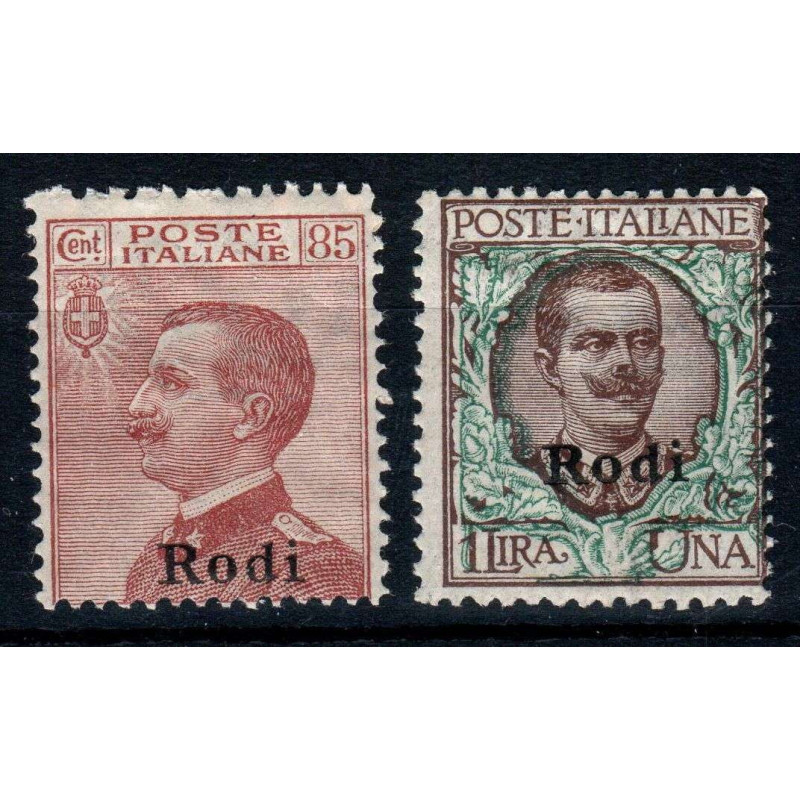 COLONIE RODI 1922-23 MICHETTI SOPRASTAMPATI N.13-14 G.I MNH**  | Fi...