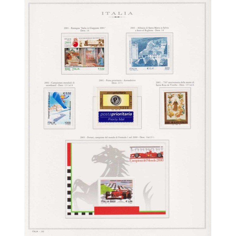 REPUBBLICA 2001 ANNATA COMPLETA + FOGLIETTI SU FOGLI MARINI  | Fila...