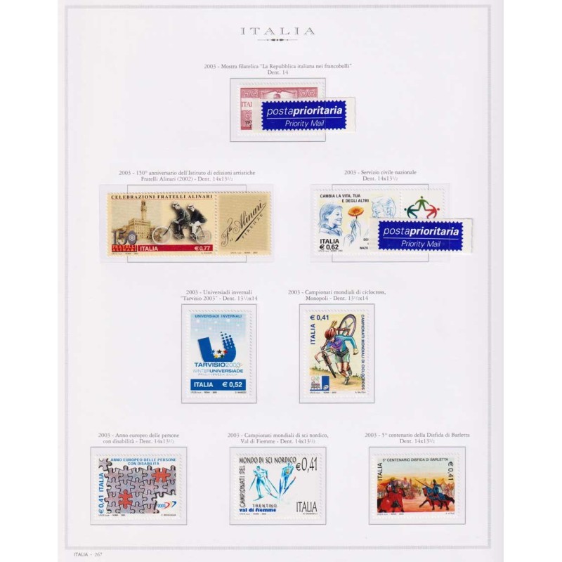 REPUBBLICA 2003 ANNATA COMPLETA + FOGLIETTI E CONGIUNTE SU FOGLI MA...