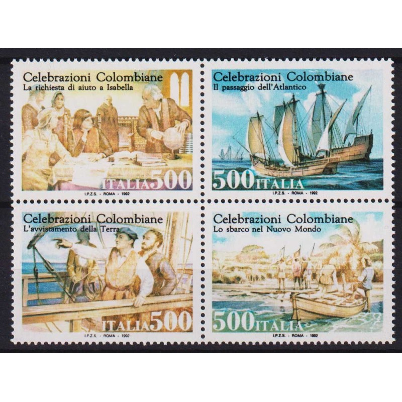 REPUBBLICA 1992 MANIFESTAZIONI COLOMBIANE VARIETA' COLOLRI G.I MNH*...