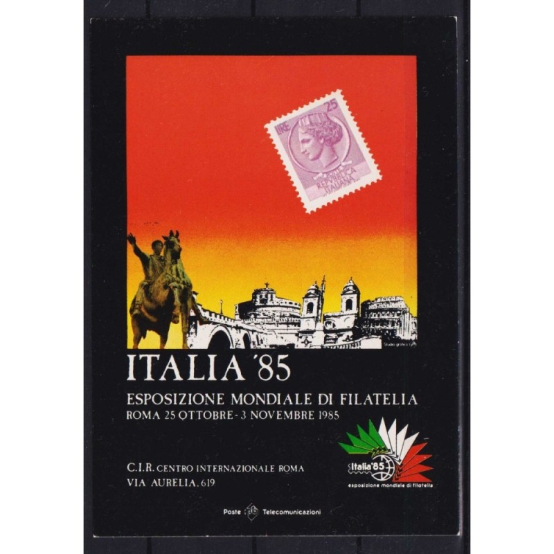 REPUBBLICA 1985 FOGLIETTO ESPOSIZIONE FILATELIA VARIETA' ROSSO G.I ...