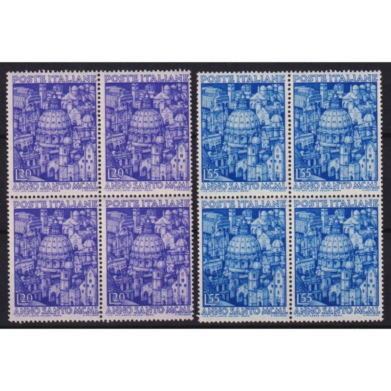 REPUBBLICA 1950 QUARTINE ANNO SANTO G.I MNH**  | Filatelia Meloni