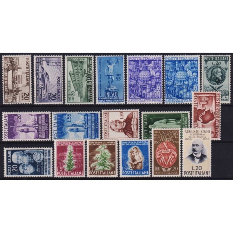 REPUBBLICA 1950 ANNATA SENZA LAVORO 18 VALORI G.I MNH**  | Filateli...