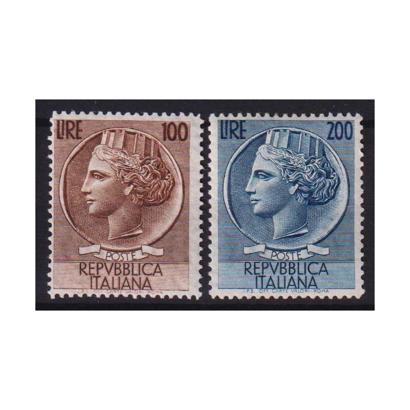 REPUBBLICA 1954 ITALIA TURRITA RUOTA 2 VALORI G.I MNH**  | Filateli...