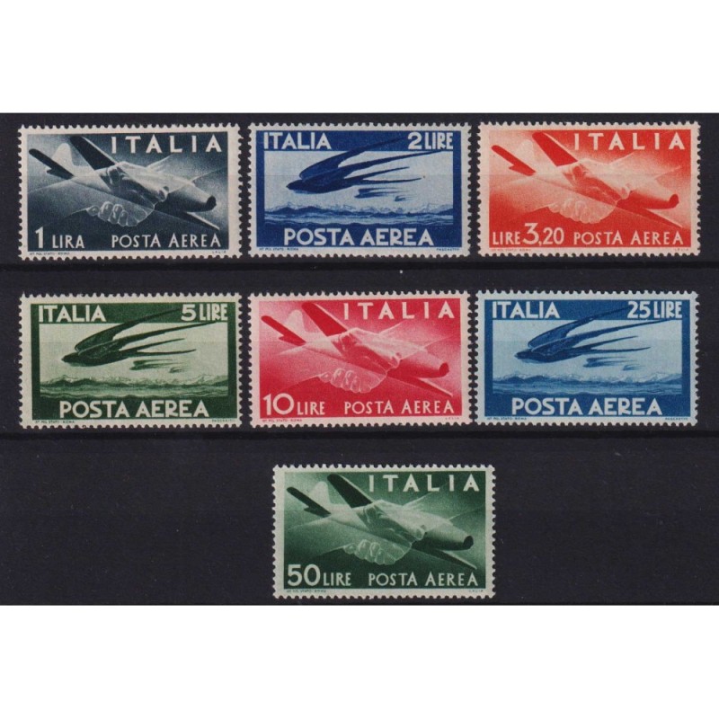 REPUBBLICA 1945-46 POSTA AEREA DEMOCRATICA 7 V. G.I MNH**  | Filate...