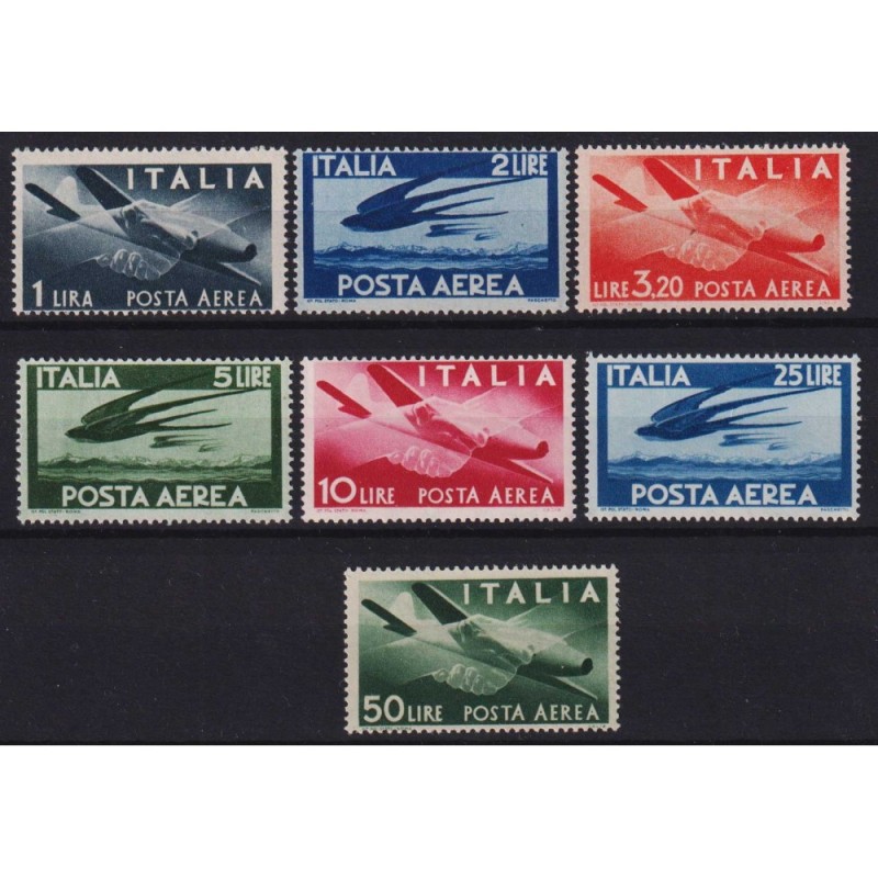 REPUBBLICA 1945-46 POSTA AEREA DEMOCRATICA 7 V. G.I MNH**  | Filate...