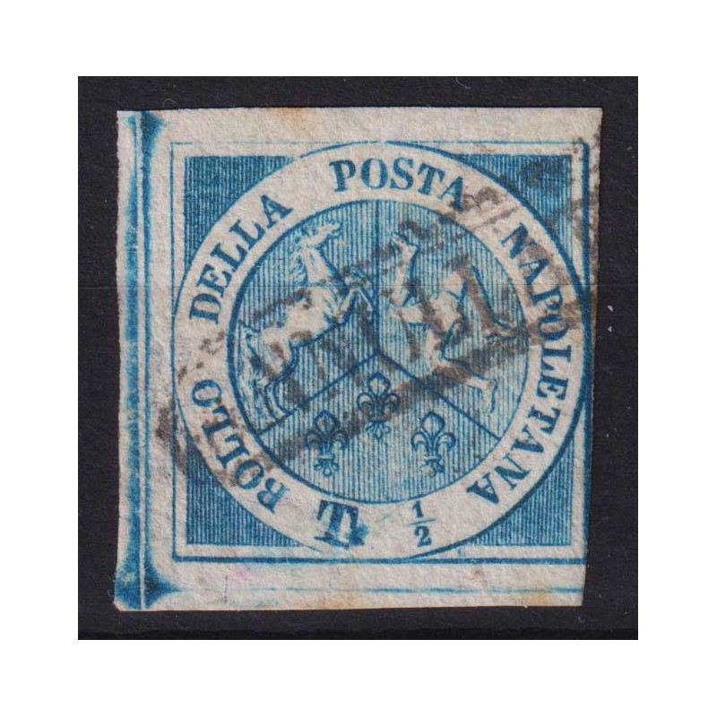 NAPOLI 1860 TRINACRIA ½ TORNESE N.15 US. CERT.  | Filatelia Meloni