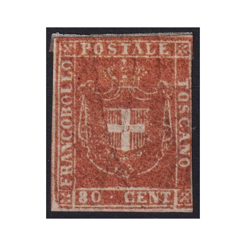 TOSCANA 1860 80 CENTESIMI BISTRO CARNICINO N.22a G.O MH* CERT.  | F...