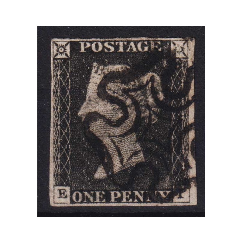 GRAN BRETAGNA 1840 1 PENNY NERO N.1 US. MARGINATO SPL CERT.  | Fila...