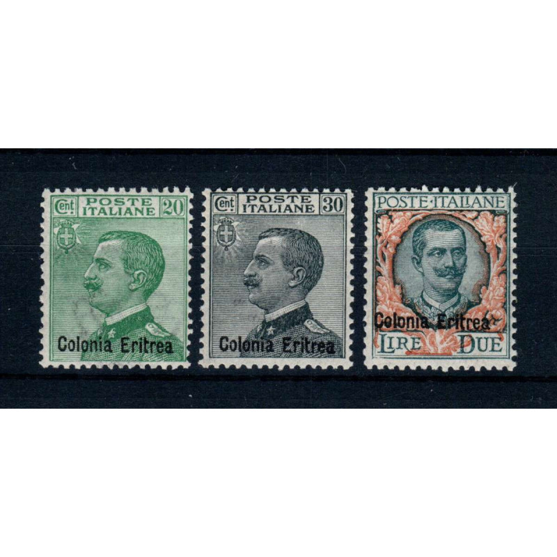 COLONIE ERITREA 1925 SERIE ORDINARIA COMPLETA N.S20 3 V. G.I MNH** ...