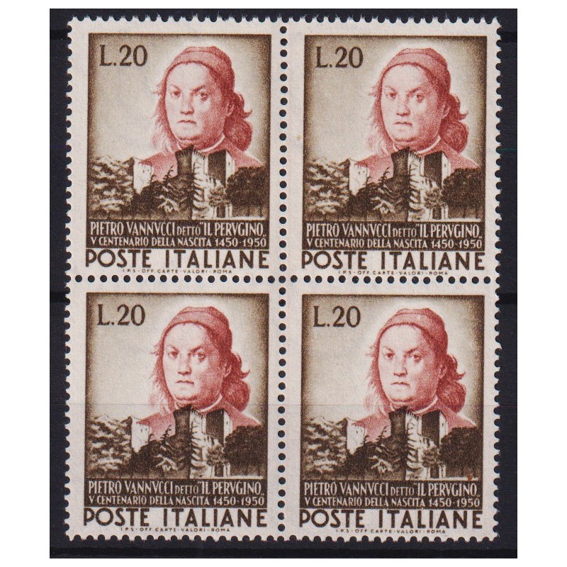 REPUBBLICA 1951 QUARTINA VANNUCCI G.I MNH**  | Filatelia Meloni