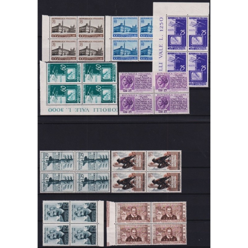 REPUBBLICA 1954 QUARTINE ANNATA COMPLETA 20 V. G.I MNH**  | Filatel...