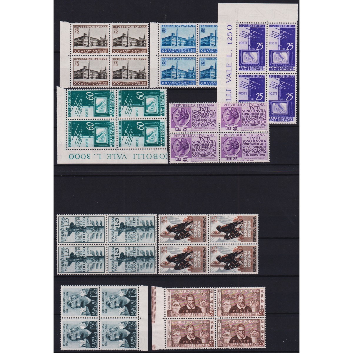 REPUBBLICA 1954 QUARTINE ANNATA COMPLETA 20 V. G.I MNH** | Filatel... REPUBBLICA 1954 QUARTINE ANNATA COMPLETA 20 V. G.I MNH** | Filatel...