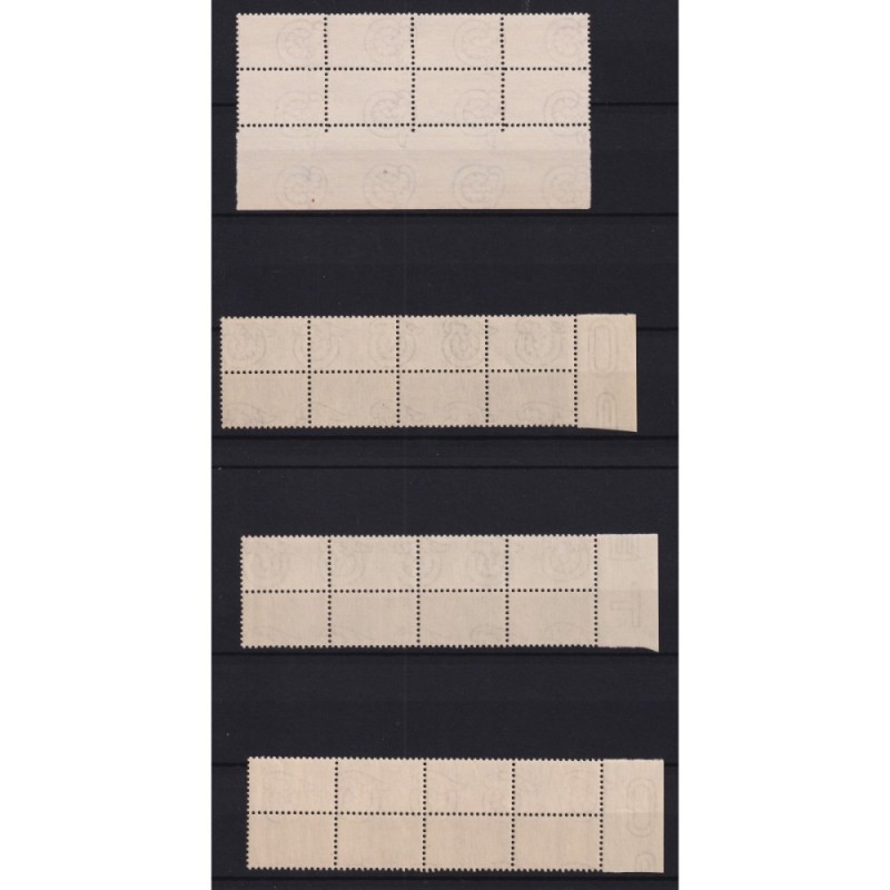 REPUBBLICA 1953-55 QUARTINA PACCHI IN CONCESSIONE RUOTA 4 V. G.I MN...