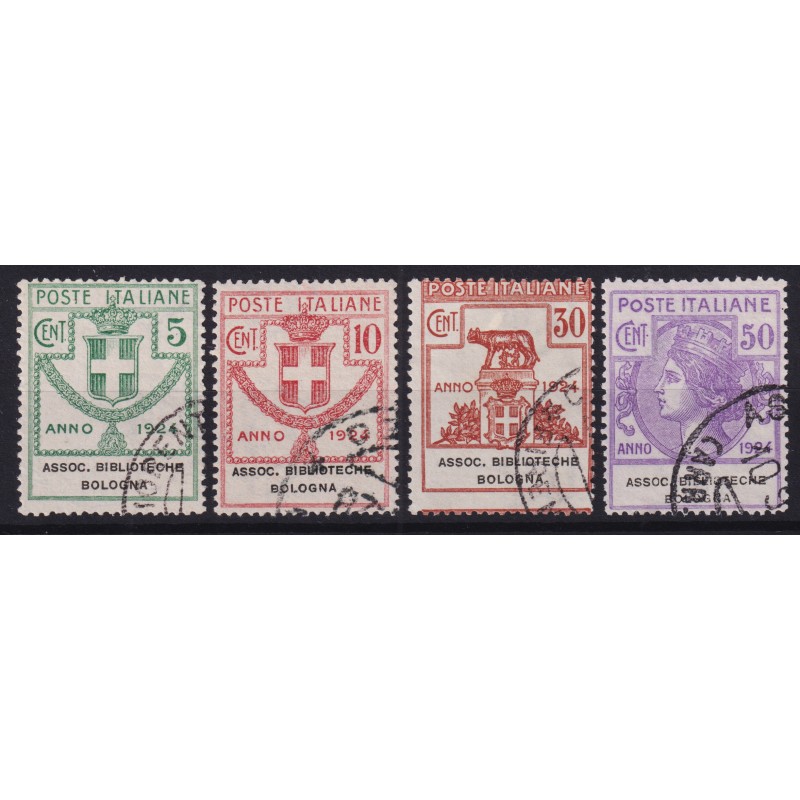 REGNO 1924 PARASTATALI ASSOC. BIBLIOTECHE BOLOGNA ALCUNI ANNULLI OR...