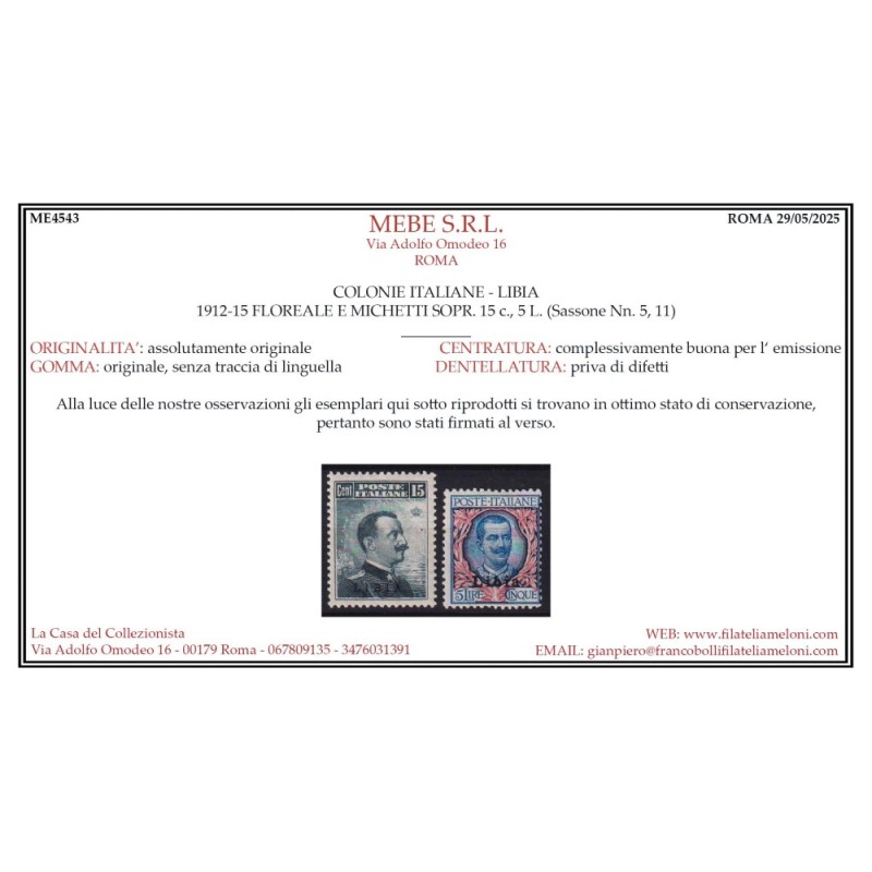 COLONIE LIBIA 1912-15 SERIE COMPLETA 12 V. + N.20 G.I MNH** / G.O M...