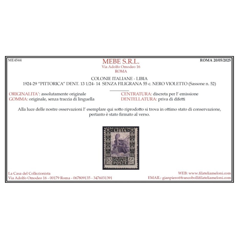 COLONIE LIBIA 1921 PITTORICA 10 VALORI G.I MNH** / G.O MH* CERT.  |...