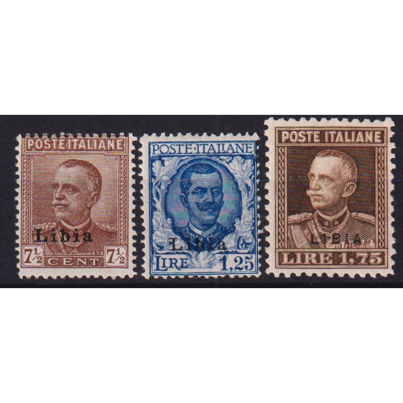 COLONIE LIBIA 1928-29 PARMEGGIANI 3 VALORI N.78-80 G.O MH* / G.I MN...