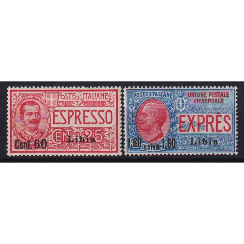 COLONIE LIBIA 1921 ESPRESSI ITALIA TURRITA 2 VALORI G.I MNH**  | Fi...