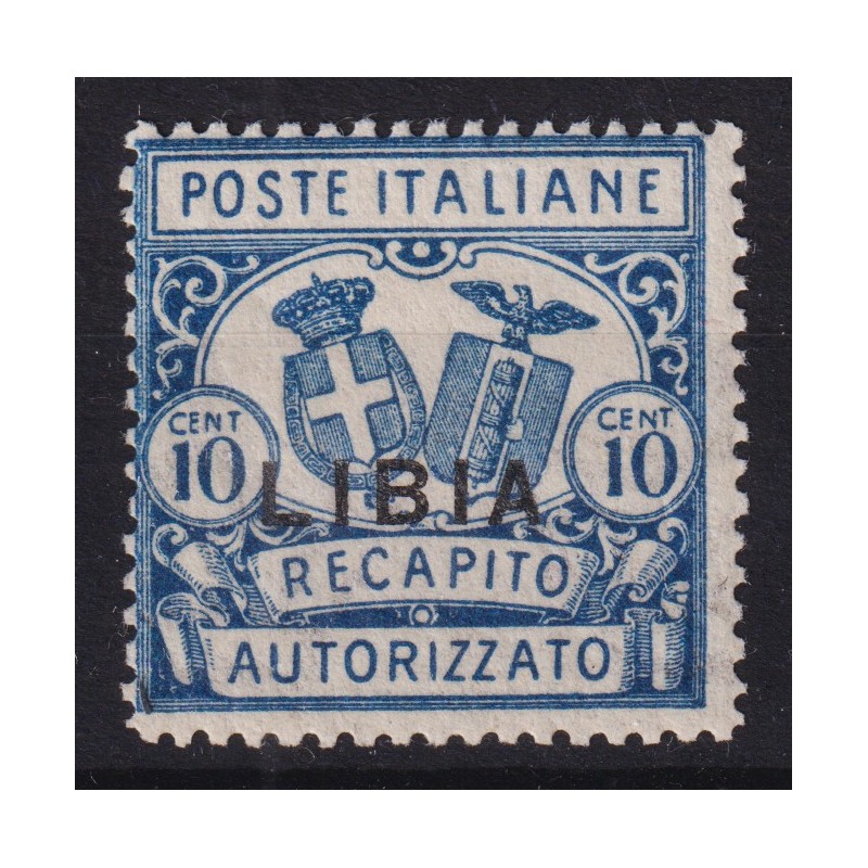 COLONIE LIBIA 1929 RECAPITO AUTORIZZATO 10 C. DENT.14 N.2 G.O MH*  ...