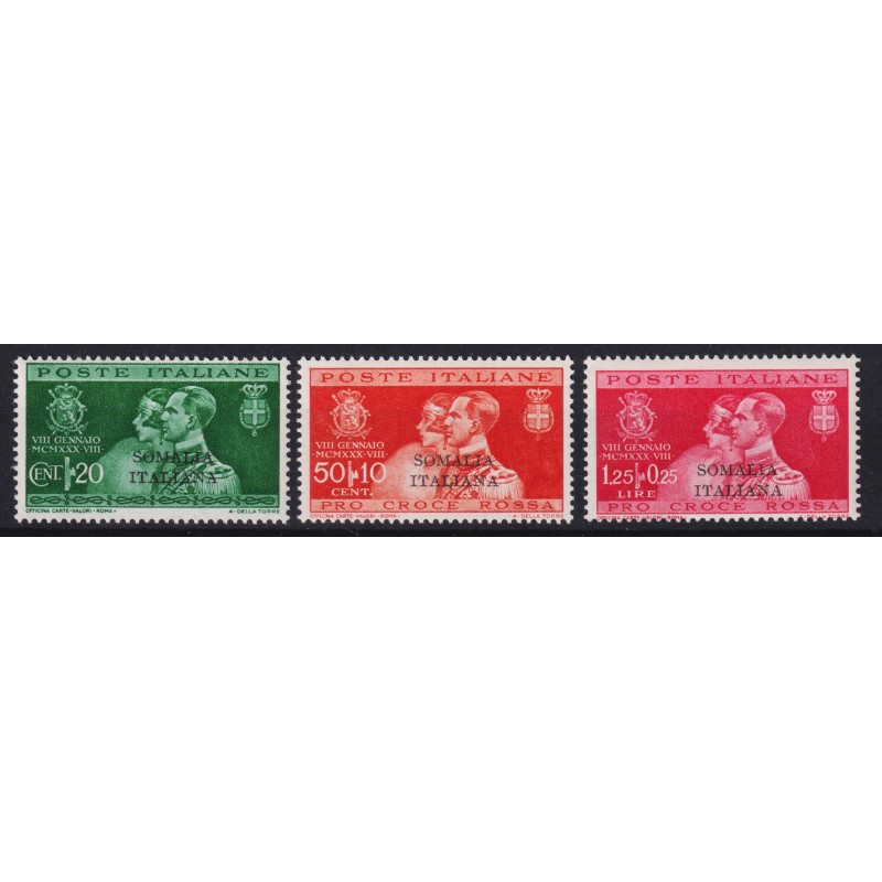 COLONIE SOMALIA 1930 NOZZE PRINCIPE UMBERTO 3 VALORI G.I MNH**  | F...