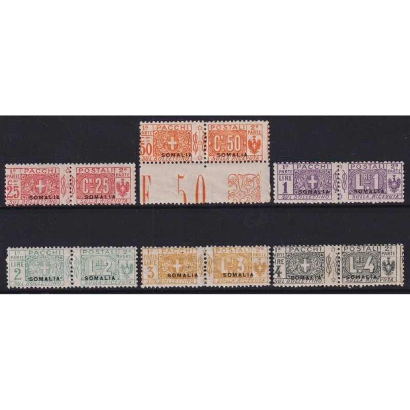 COLONIE SOMALIA 1923 PACCHI POSTALI NON EMESSI N.10-14 G.I MNH** / ...