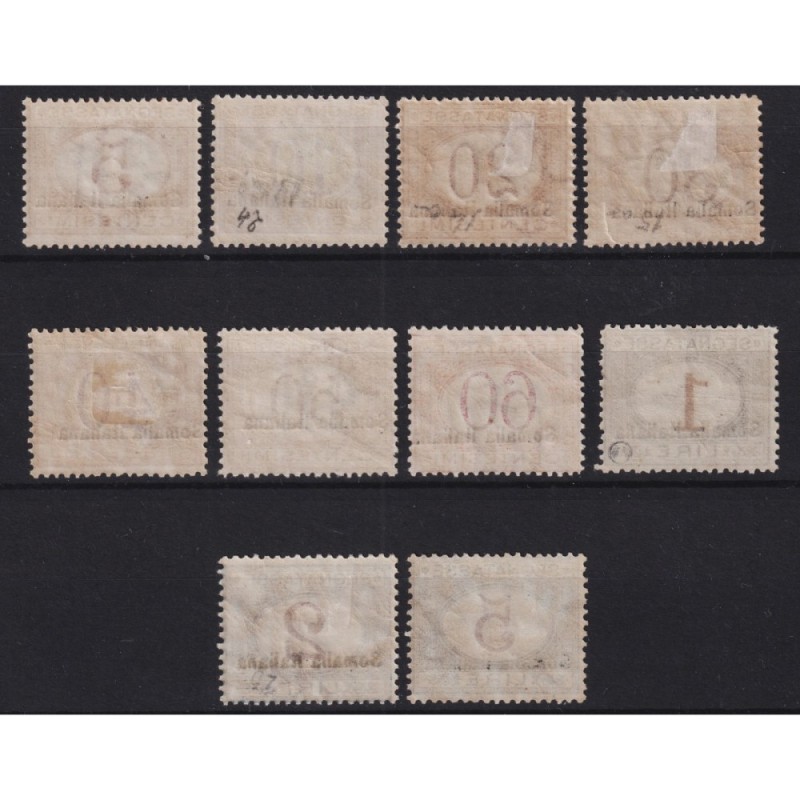 COLONIE SOMALIA 1920 SEGNATASSE 10 VALORI N.12-22 G.O MH* / G.I MNH...