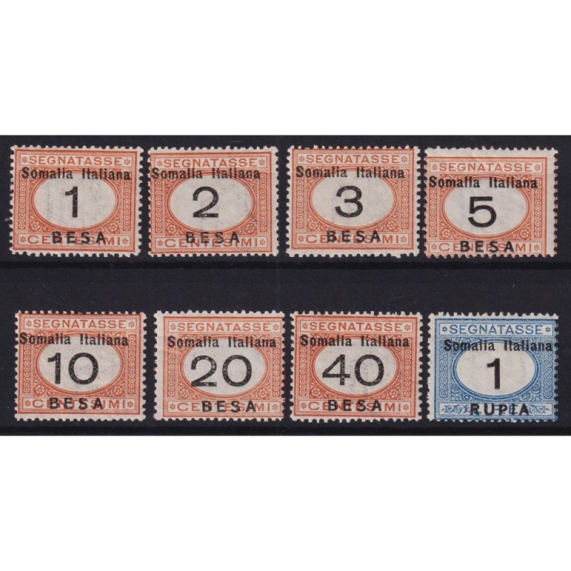 COLONIE SOMALIA 1923 SEGNATASSE BESA 8 V. N.33-40 G.O MH* / G.I MNH...