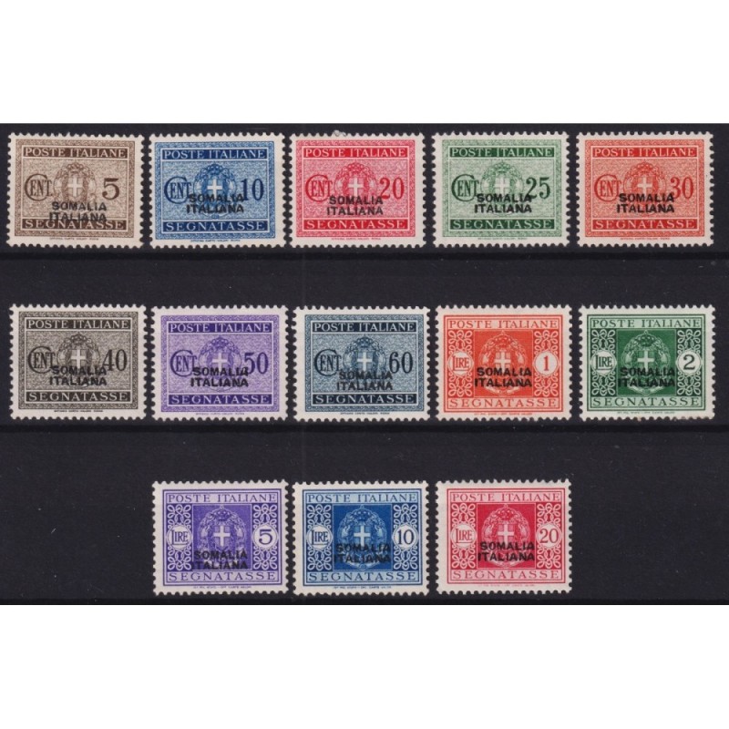 COLONIE SOMALIA 1934 SEGNATASSE 13 V. G.O MH* / G.I MNH**  | Filate...
