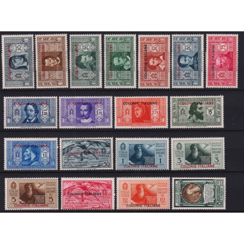 COLONIE EMISSIONI GENERALI 1932 DANTE ALIGHIERI 18 V. G.O MH* P/A G...