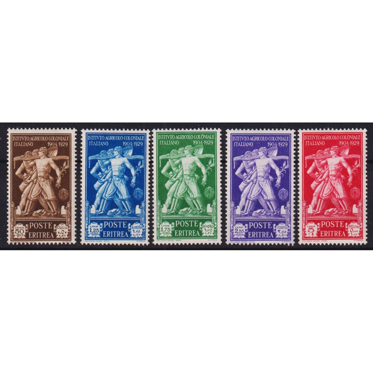 COLONIE ERITREA 1930 PRO ISTITUTO AGRICOLO 5 V. G.O MH* | Filateli... COLONIE ERITREA 1930 PRO ISTITUTO AGRICOLO 5 V. G.O MH* | Filateli...