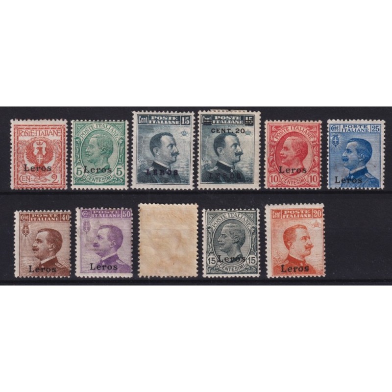 COLONIE EGEO LERO 1912 TESTINE 11 V. N.1-11 G.O MH* / G.I MNH**  | ...