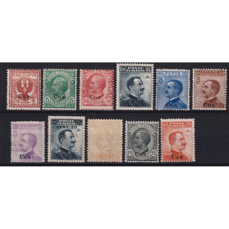 COLONIE EGEO COO 1912 TESTINE 11 V. N.1-11 G.O MH* / G.I MNH**  | F...