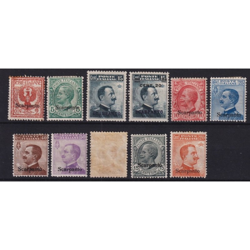COLONIE EGEO SCARPANTO 1912 TESTINE 11 V. N.1-11 G.O MH* / G.I MNH*...