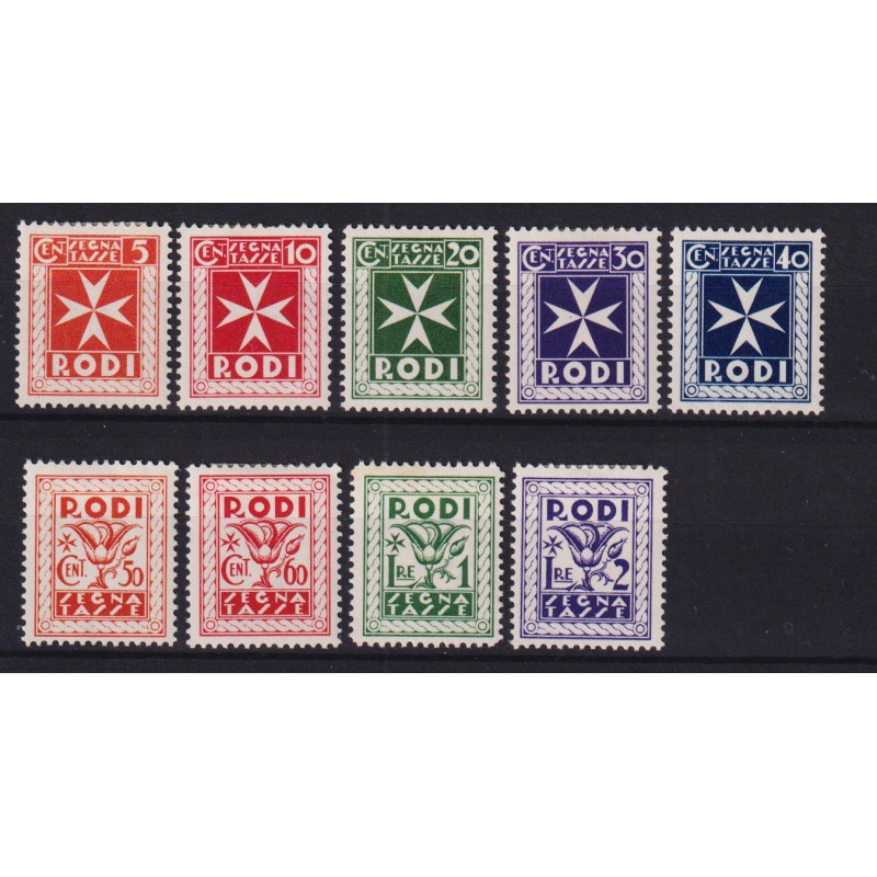 COLONIE EGEO 1934 SEGNATASSE 9 VALORI G.O MH*  | Filatelia Meloni