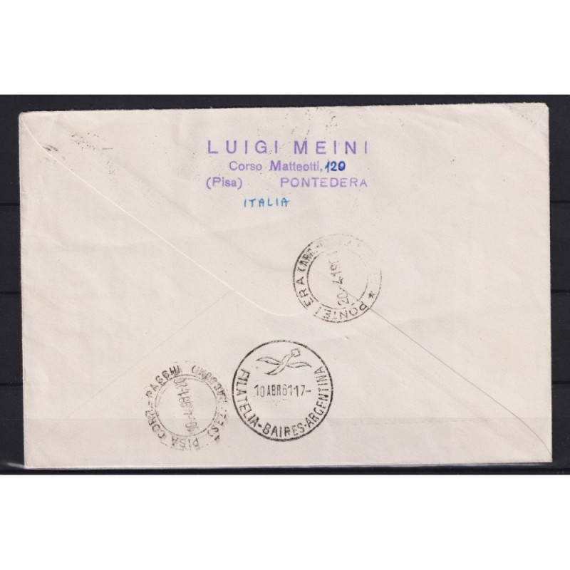 REPUBBLICA 1961 GRONCHI ROSA 205 LIRE RICOPERTO SU BUSTA CERT.  | F...