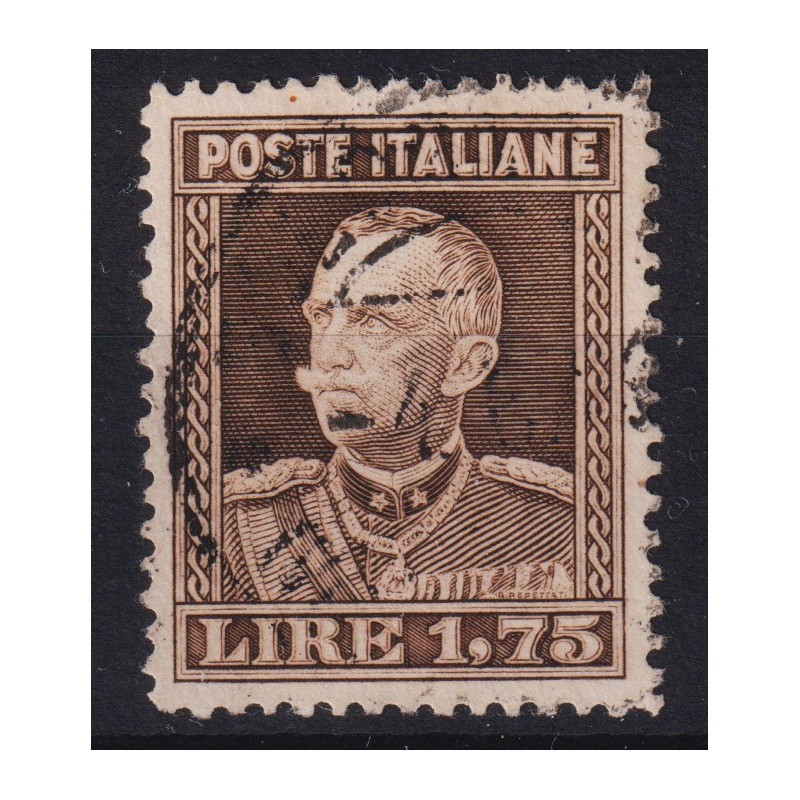 REGNO D'ITALIA 1929 PARMEGGIANI 1,75 LIRE N.242 US. CENTRATO CERT. ...