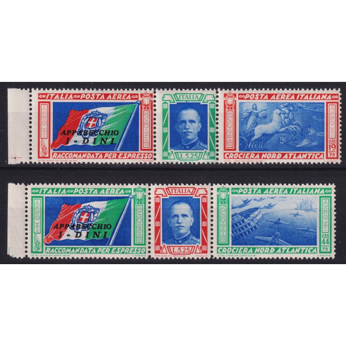 REGNO 1933 TRITTICO CROCIERA NORD ATLANTICA I – DINI G.I MNH** CERT... REGNO 1933 TRITTICO CROCIERA NORD ATLANTICA I – DINI G.I MNH** CERT...