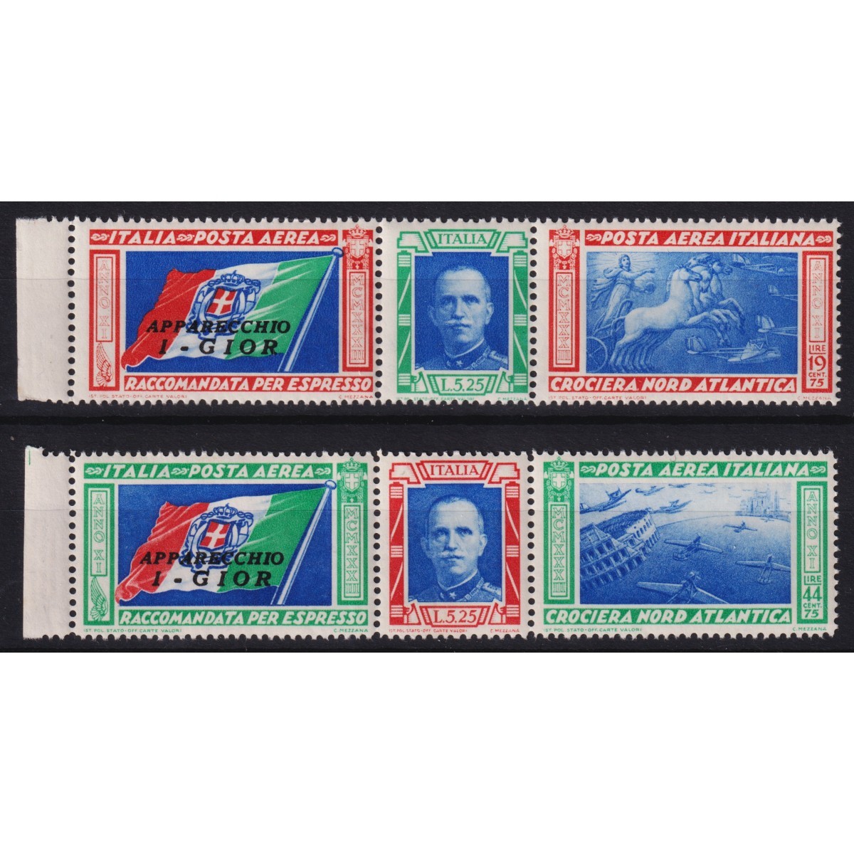 REGNO 1933 TRITTICO CROCIERA NORD ATLANTICA I – GIOR G.I MNH** CERT... REGNO 1933 TRITTICO CROCIERA NORD ATLANTICA I – GIOR G.I MNH** CERT...