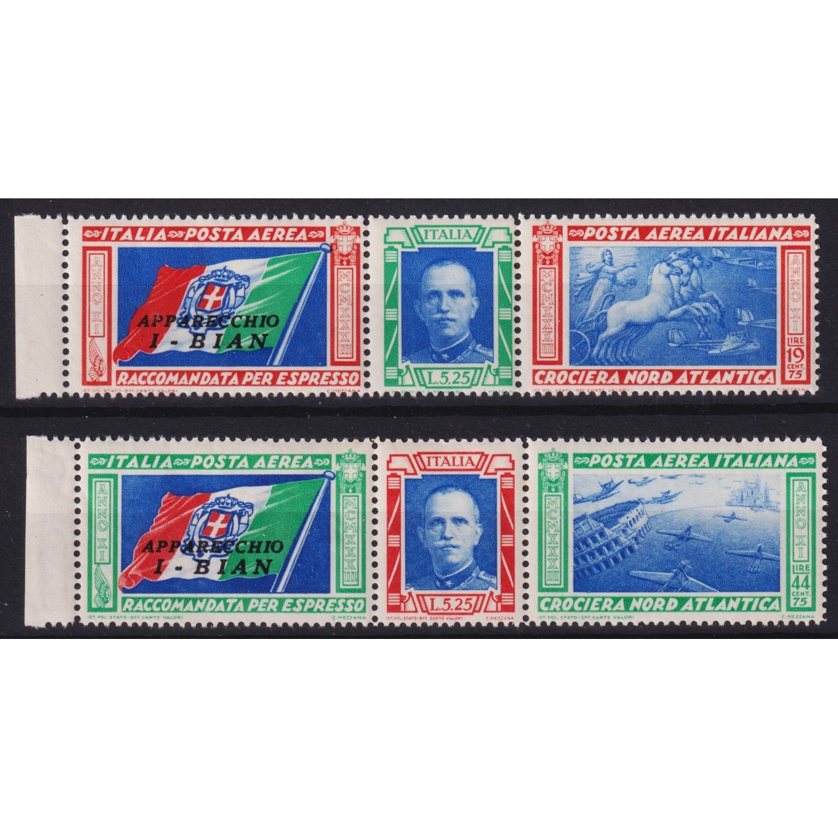 REGNO 1933 TRITTICO CROCIERA NORD ATLANTICA I – BIAN G.I MNH** CERT... REGNO 1933 TRITTICO CROCIERA NORD ATLANTICA I – BIAN G.I MNH** CERT...