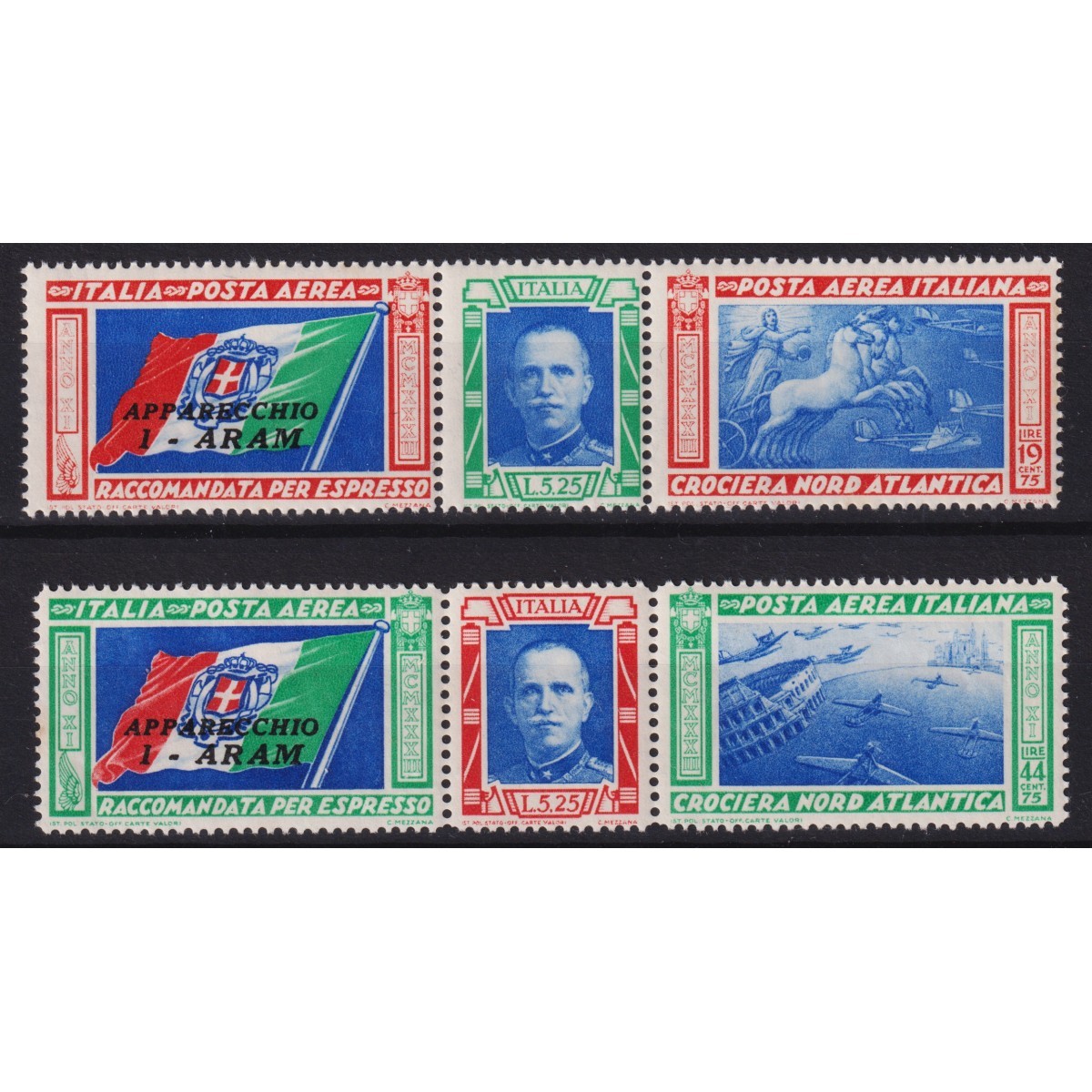 REGNO 1933 TRITTICO CROCIERA NORD ATLANTICA I – ARAM G.I MNH** CERT... REGNO 1933 TRITTICO CROCIERA NORD ATLANTICA I – ARAM G.I MNH** CERT...